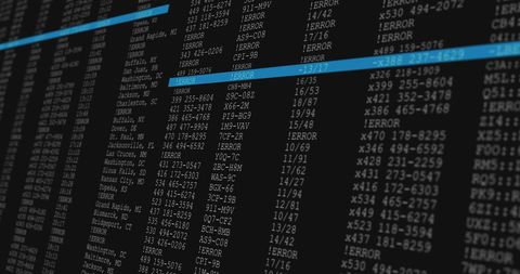 Digital Data Processing Screen with Error Codes - Download Free Stock Images Pikwizard.com
