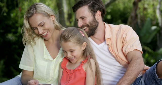 Happy Family of Three Laughing on Summer Day at Park - Download Free Stock Images Pikwizard.com