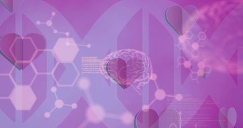 Digitally Generated Medical Concept with Brain and DNA Elements on Pink - Download Free Stock Images Pikwizard.com