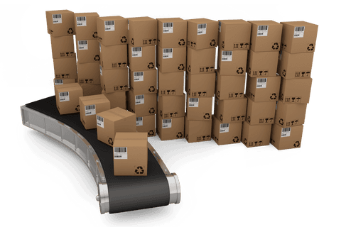 Transparent 3D Conveyor Belt with Cardboard Boxes Stack - Download Free Stock Videos Pikwizard.com