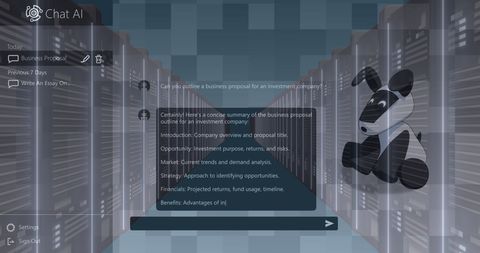 Ai technology concept with chat interface in data center