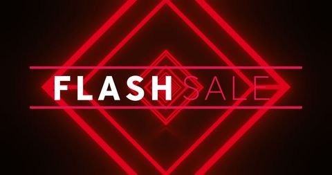 Flash Sale Neon Red Design Overlapping Squares - Download Free Stock Images Pikwizard.com