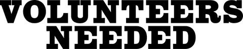Vintage style transparent volunteers needed text banner