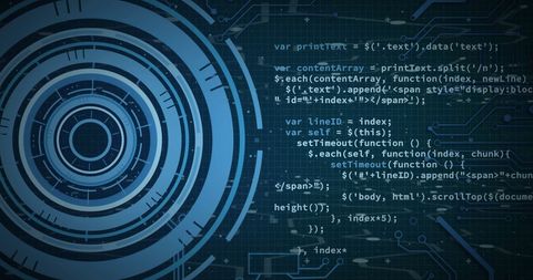 Futuristic Digital Interface with Data Code Overlay - Download Free Stock Images Pikwizard.com