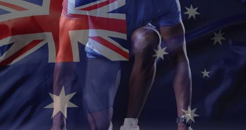 Australian Flag Blended with African American Athlete Represents Unity