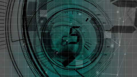 Futuristic Digital Countdown with Networking Interface