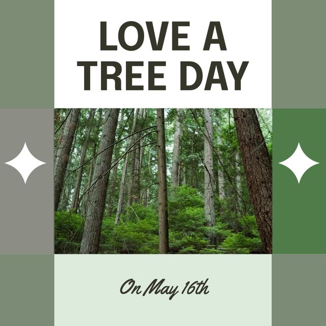 Love a Tree Day May 16th Forest Conservation Poster - Download Free Stock Templates Pikwizard.com