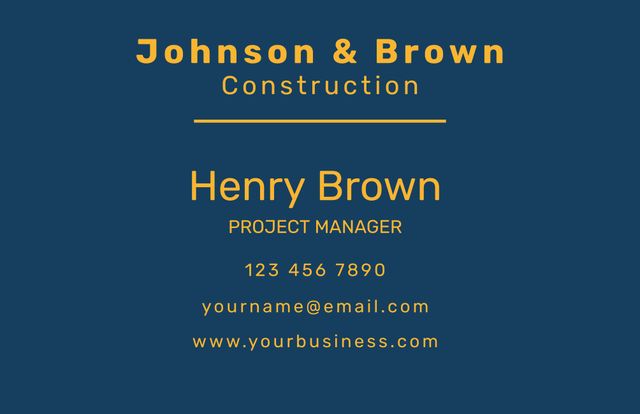 Professional Business Card with Bold Typography for Construction Company - Download Free Stock Templates Pikwizard.com