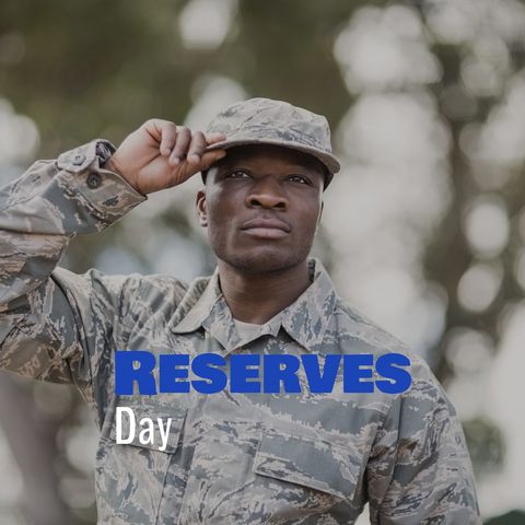 Confident soldier celebrating reserves day