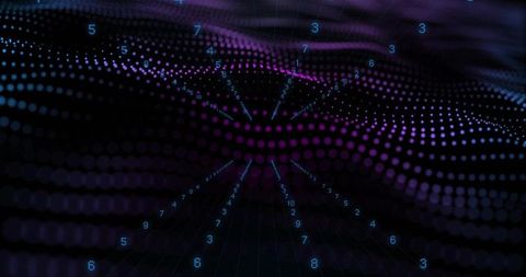 Digital Waveform with Floating Numbers Visualizing Data Flow