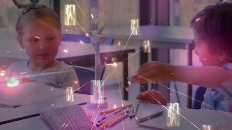 Children Experimenting with Renewable Energy in Classroom