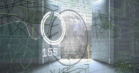 digital interface with time tunnel and financial graphs - Download Free Stock Images Pikwizard.com