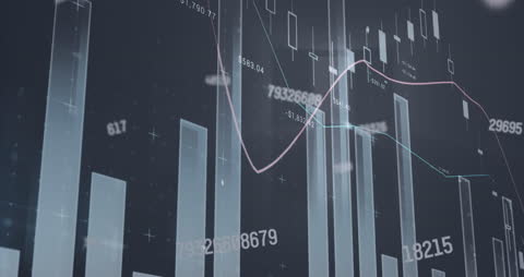 Futuristic Financial Graphs and Data in Motion