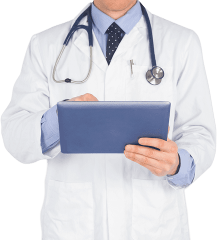 Transparent Male Doctor Using Digital Tablet with Stethoscope - Download Free Stock Videos Pikwizard.com