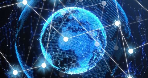 Digital Network With Glowing Earth and Data Connections - Download Free Stock Images Pikwizard.com