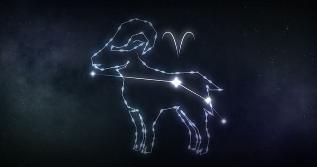 Digital Aries Zodiac with Star Constellation in Galaxy - Download Free Stock Images Pikwizard.com