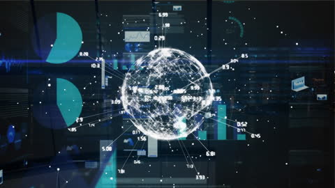 Global Networking and Data Visualization Concept