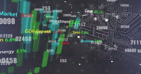 Futuristic Data Visualization with Financial Metrics - Download Free Stock Images Pikwizard.com