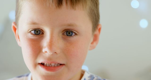 Close-Up of Young Boy Smiling with Freckles - Download Free Stock Images Pikwizard.com