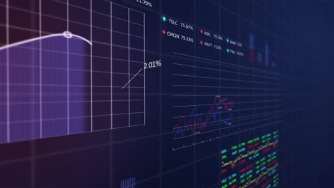 Digital Financial Data Processing Animation in Dark Setting