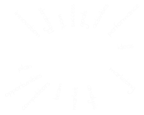 Innovative Strategy Word Cloud on Transparent Background