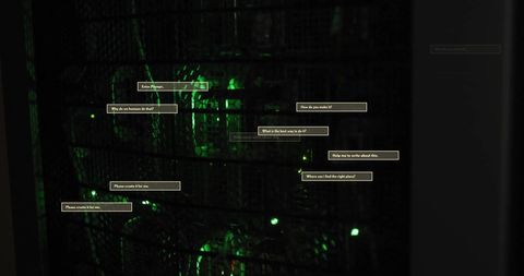 Cybersecurity queries displayed on server panels