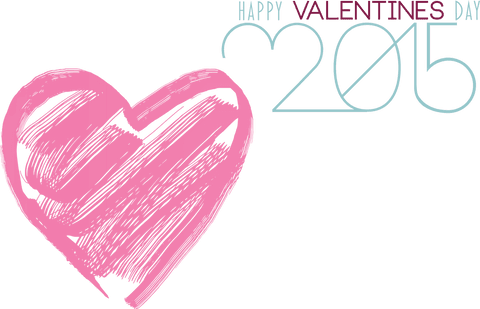 Pink Heart and Happy Valentines Day 2015 in Transparent Design