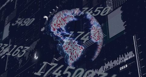 dynamic 3d digital globe with futuristic data visualization - Download Free Stock Images Pikwizard.com