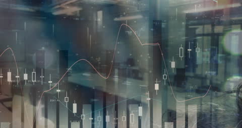 Virtual Stock Market Data Display with Office Background
