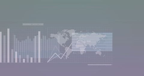 Abstract Holographic Business Graphs with World Map Visual - Download Free Stock Images Pikwizard.com