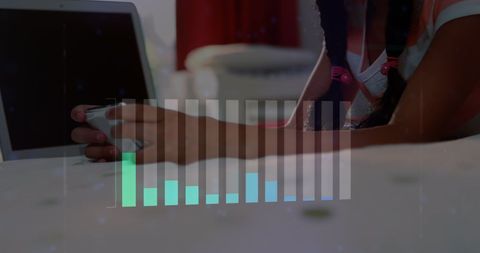 Woman Analyzing Financial Data with Smartphone and Tablet