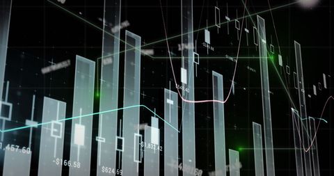 Data Analysis with Digital Financial Charts in a Virtual Space - Download Free Stock Images Pikwizard.com
