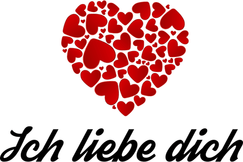 Red Heart of Hearts and Romantic 'Ich Liebe Dich' on Transparent Background - Download Free Stock Videos Pikwizard.com