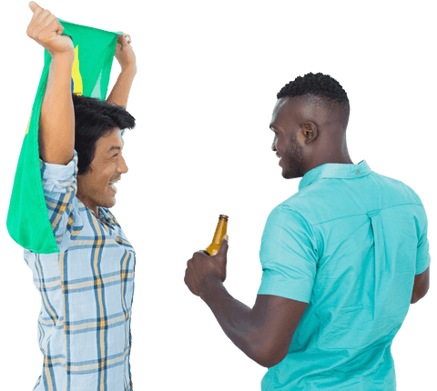 diverse football fans celebrating with beers and national flag on transparent background - Download Free Stock Videos Pikwizard.com