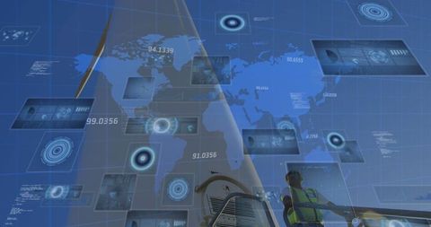 Engineer Using AR Technology on Construction Site With Global Connections - Download Free Stock Images Pikwizard.com