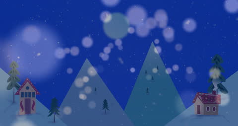 Whimsical Winter Wonderland with Bokeh Light Effects