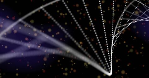 spinning dna strand with glowing digital spots - Download Free Stock Images Pikwizard.com