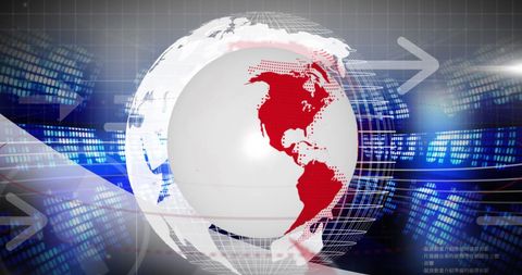 Global Financial Data Visualization with Red Globe - Download Free Stock Images Pikwizard.com