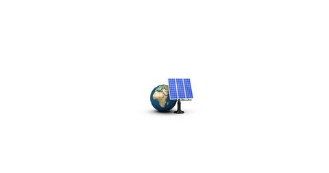 Globe with Solar Panels on White Background Symbolizing Sustainability - Download Free Stock Images Pikwizard.com