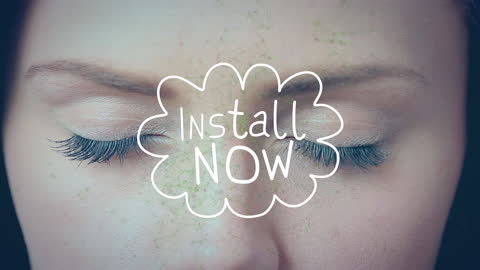 Install Now Call to Action Over Closed Eyes
