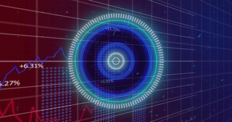 Futuristic Digital Hologram with Dynamic Business Charts - Download Free Stock Images Pikwizard.com