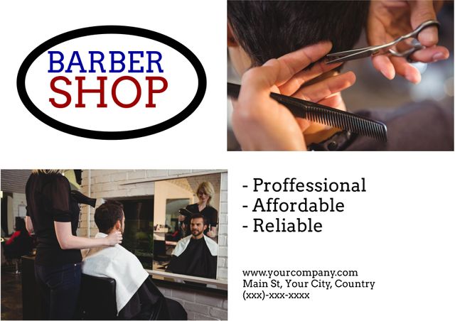 Barber Shop Promo with Professional Haircut and Grooming Services - Download Free Stock Templates Pikwizard.com