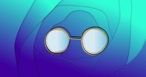 Stylish eyewear with abstract liquid background