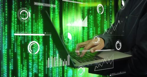 Modern Data Processing with Dynamic Digital Interface - Download Free Stock Images Pikwizard.com