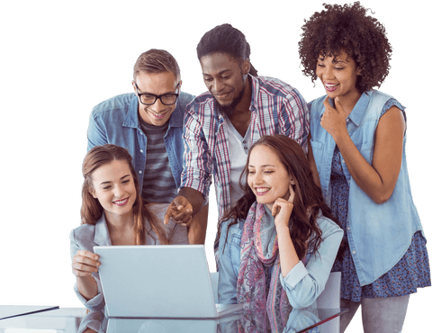 transparent team working together around laptop - Download Free Stock Videos Pikwizard.com