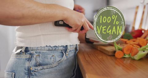 Diverse Female Couple Preparing Vegan Meal at Home