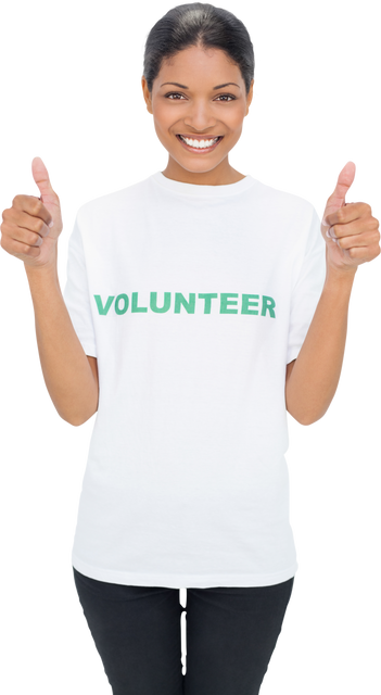 Transparent Volunteer T-Shirt Model Smiling with Thumbs Up - Download Free Stock Videos Pikwizard.com