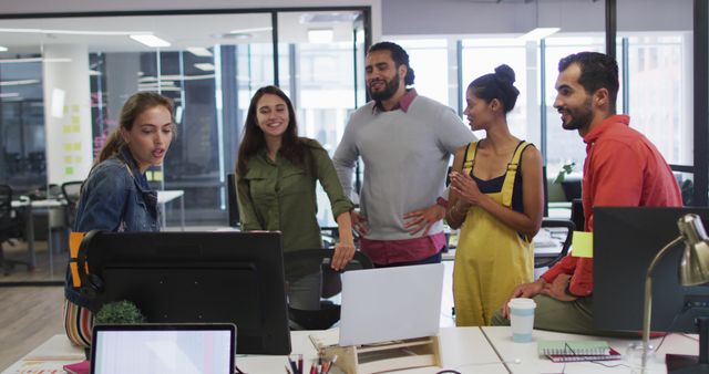 Diverse Team Collaboration in Modern Office, Happy Colleagues Discussing Project - Download Free Stock Photos Pikwizard.com