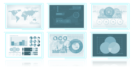 Digital Vector Charts and Graphs on Transparent Interactive Screens - Download Free Stock Videos Pikwizard.com
