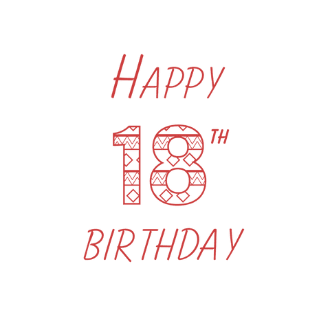 happy 18th birthday design with red patterned numbers transparent background - Download Free Stock Videos Pikwizard.com
